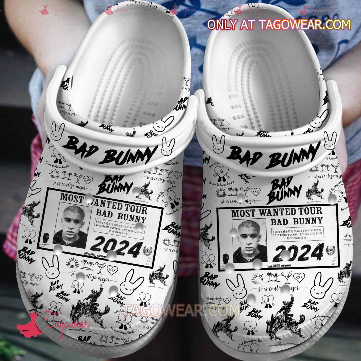 Bad Bunny Most Wanted Tour 2024 Crocs
