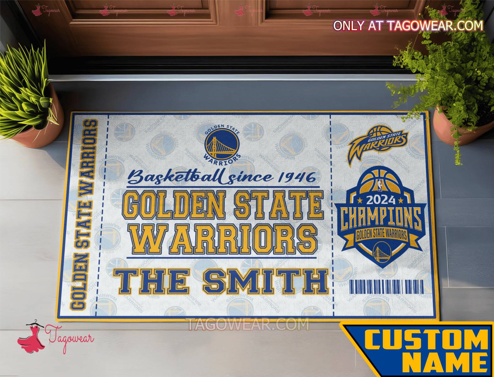 Basketball Since 1946 Golden State Warriors Personalized Doormat