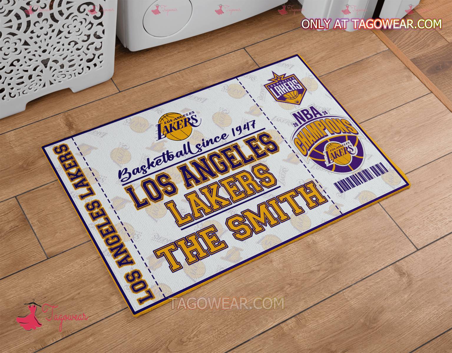 Basketball Since 1947 Los Angeles Lakers Personalized Doormat a