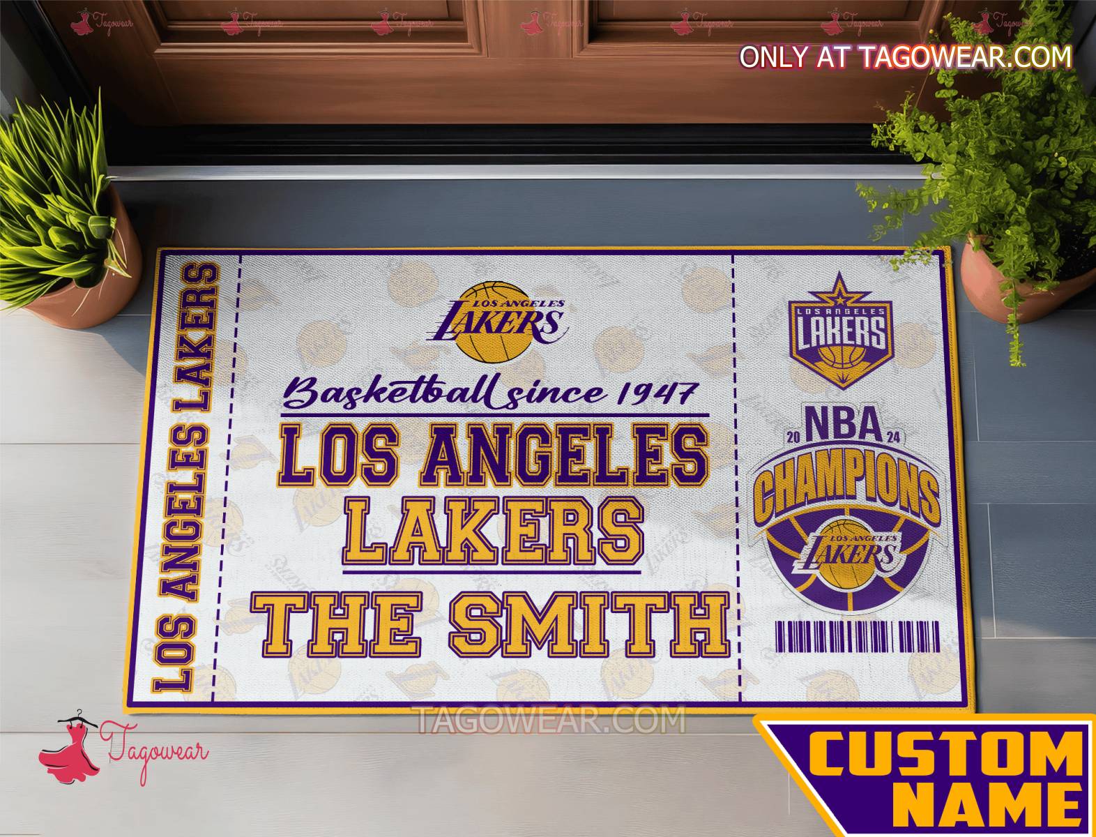 Basketball Since 1947 Los Angeles Lakers Personalized Doormat