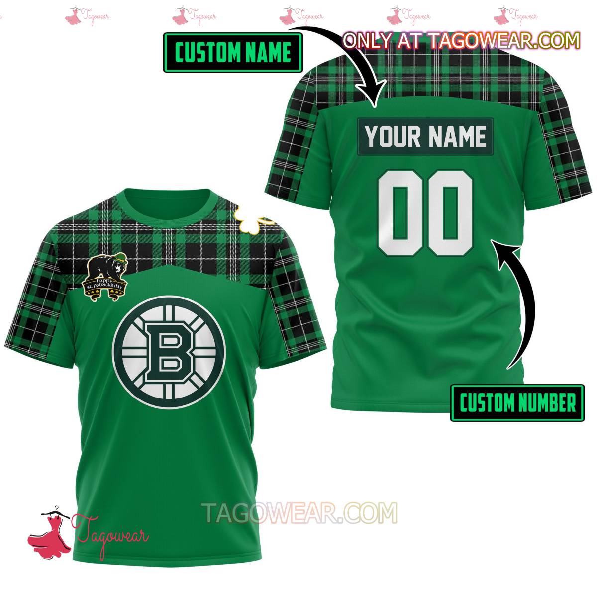 Boston Bruins Happy St. Patrick's Day Personalized T-shirt, Hoodie