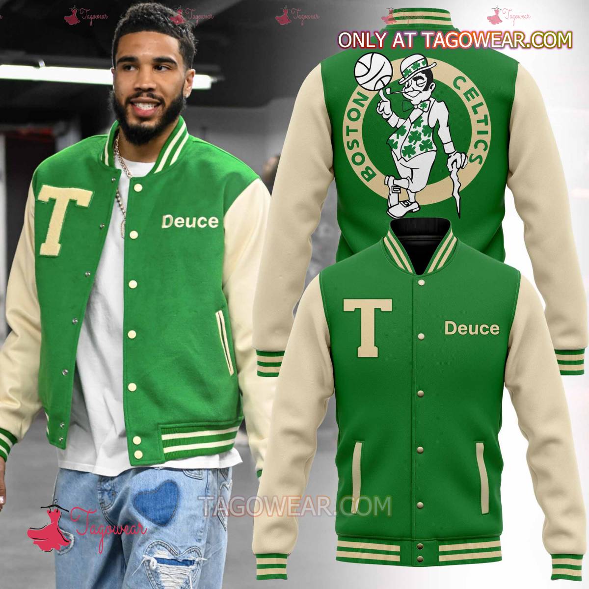 Boston Celtics Jayson Tatum Baseball Jacket