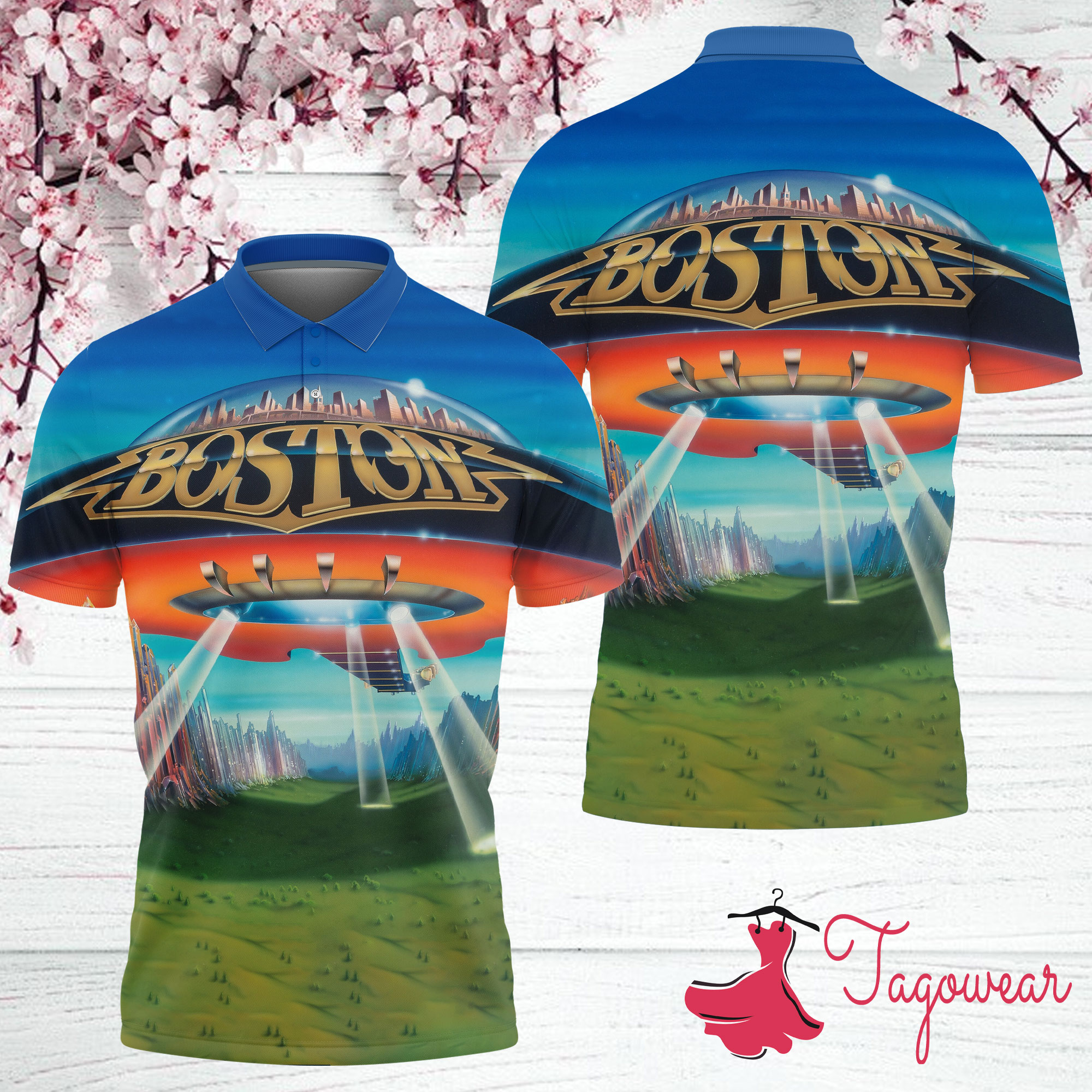 Boston Don’t Look Back Album Cover Polo Shirt