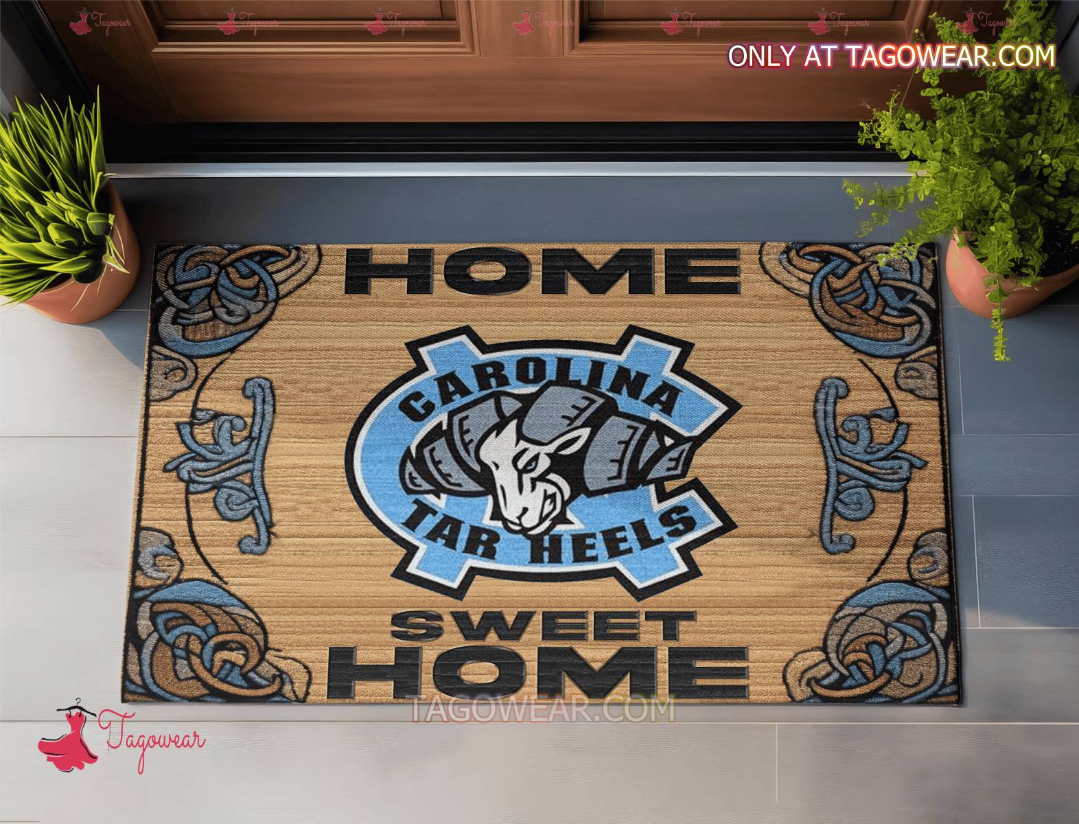 Carolina Tar Heels Home Sweet Home Doormat