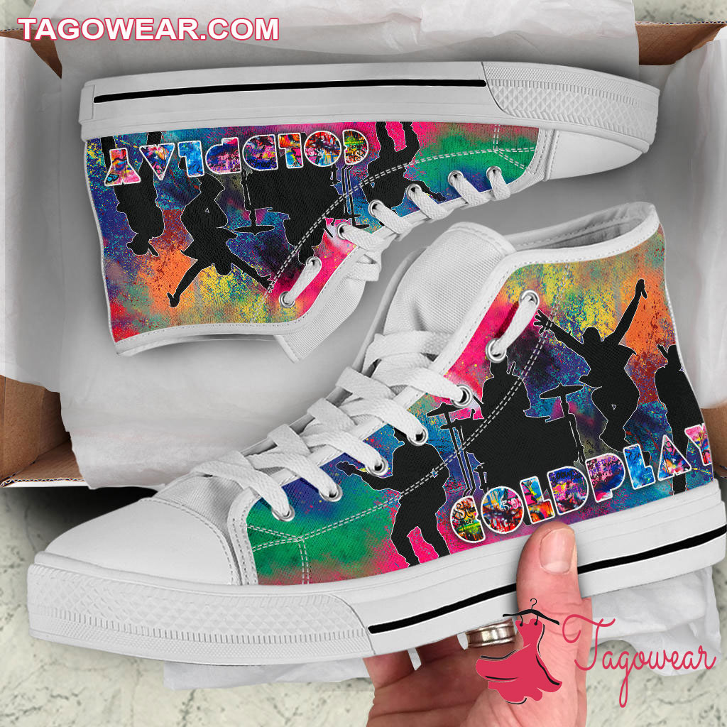 Coldplay Band Colorful High Top Canvas Shoes
