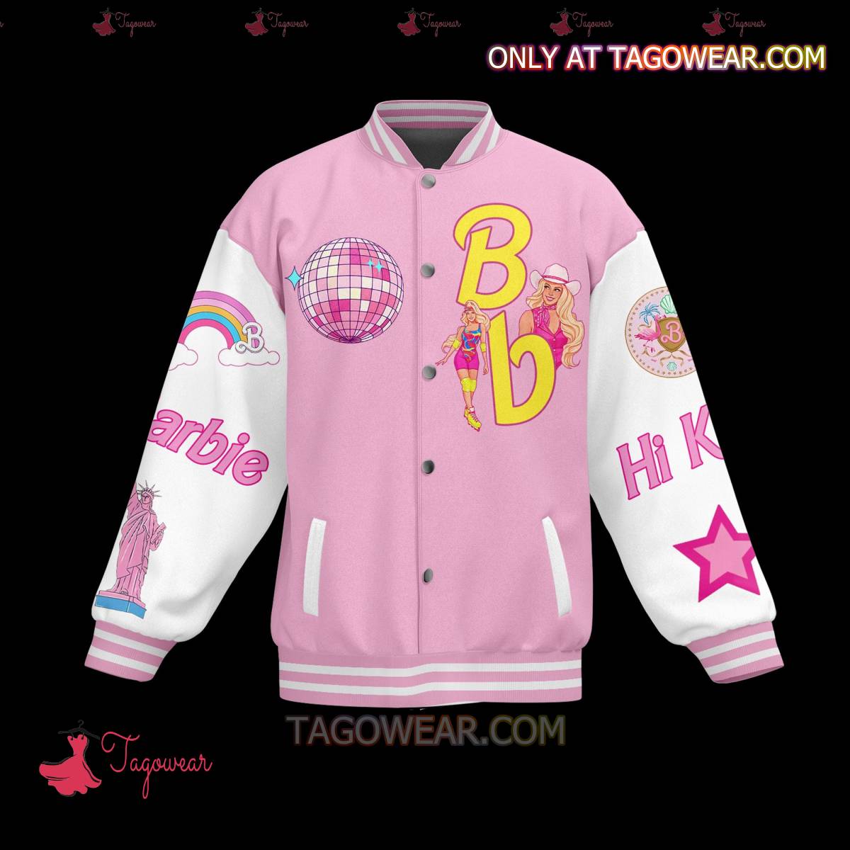 Come-On-Barbie-Let's-On-Party-Baseball-Jacket a
