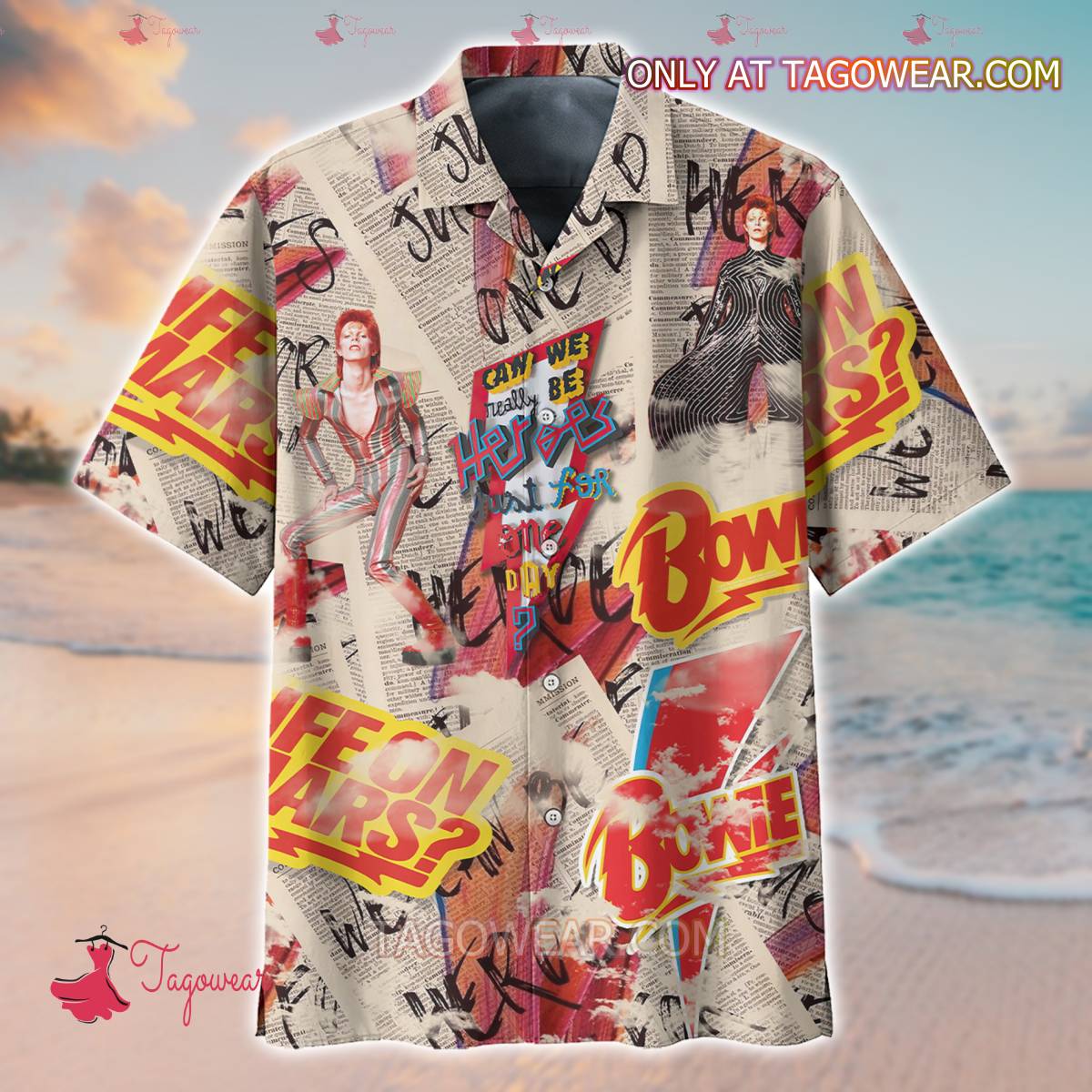 David Bowie Can We Really Be Heroes Just For One Day Hawaiian Shirt a