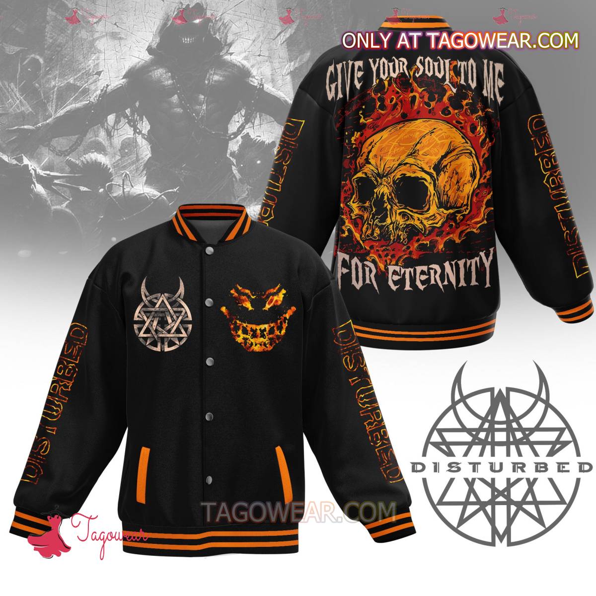 Disturbed Give Your Soul To Me For Eternity Baseball Jacket