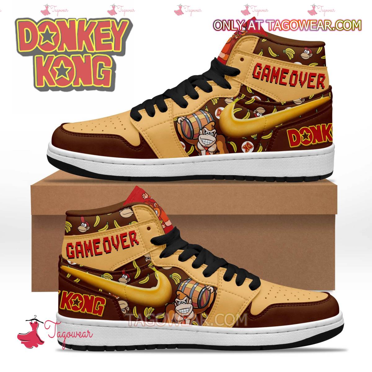 Donkey Kong Game Over Air Jordan High Top Shoes
