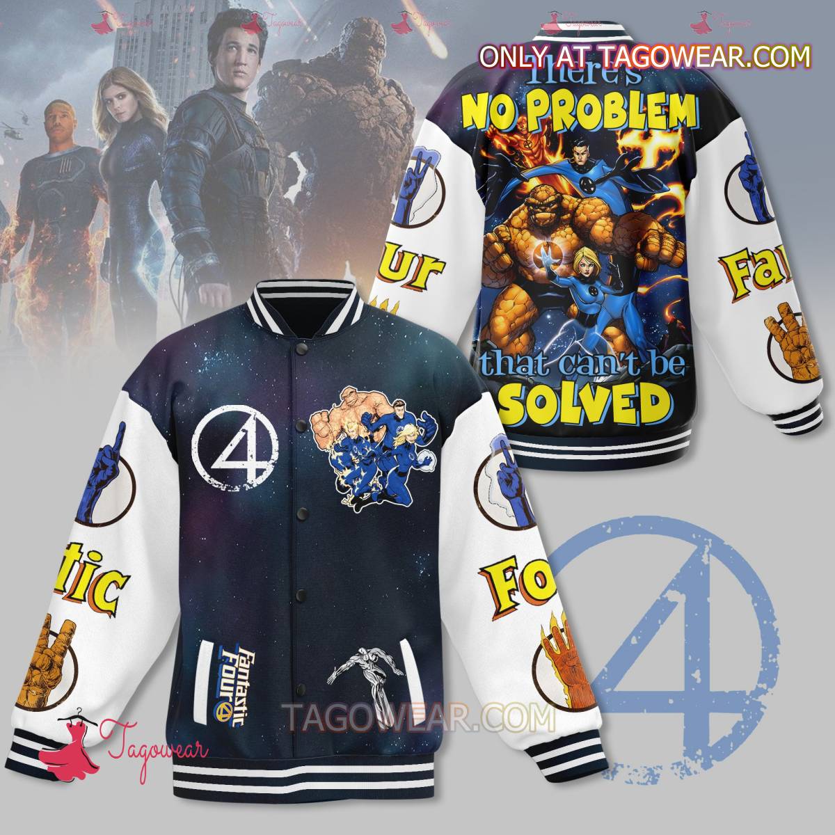 Fantastic-Four-There's-No-Problem-That-Can't-Be-Solved-Baseball-Jacket