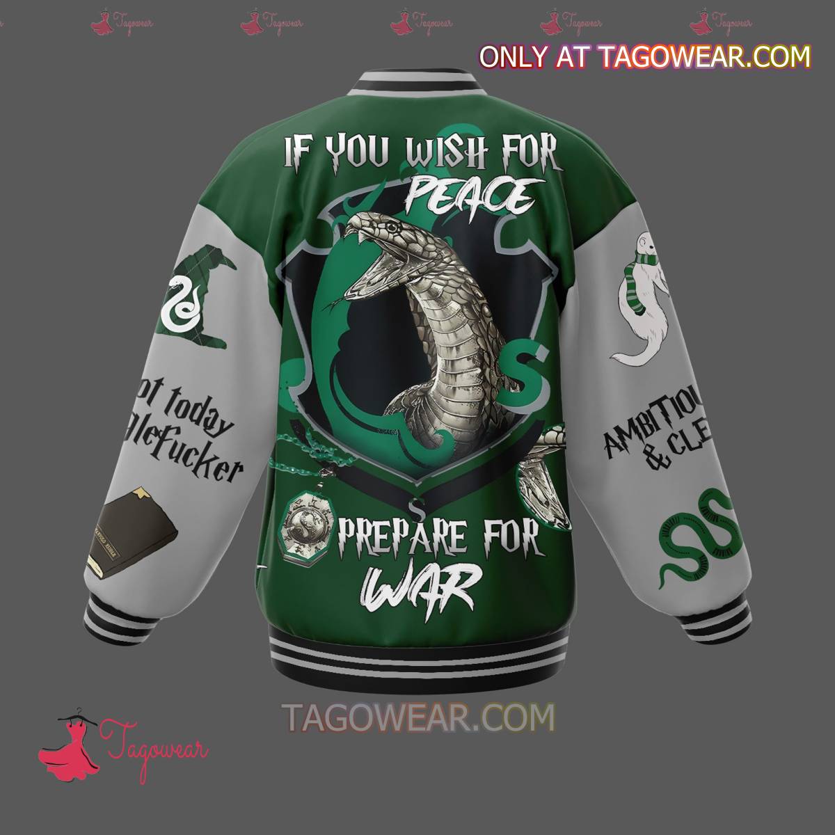 Harry Potter Slytherin If You Wish For Peace Prepare For Was Baseball Jacket b
