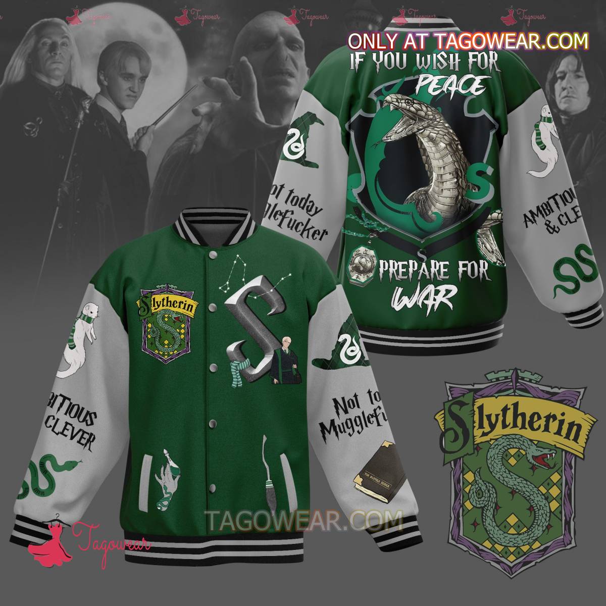 Harry Potter Slytherin If You Wish For Peace Prepare For Was Baseball Jacket