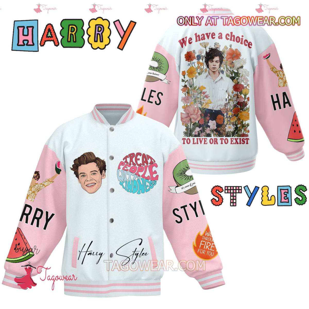 Harry-Styles-We-Have-A-Choice-To-Live-Or-To-Exist-Baseball-Jacket