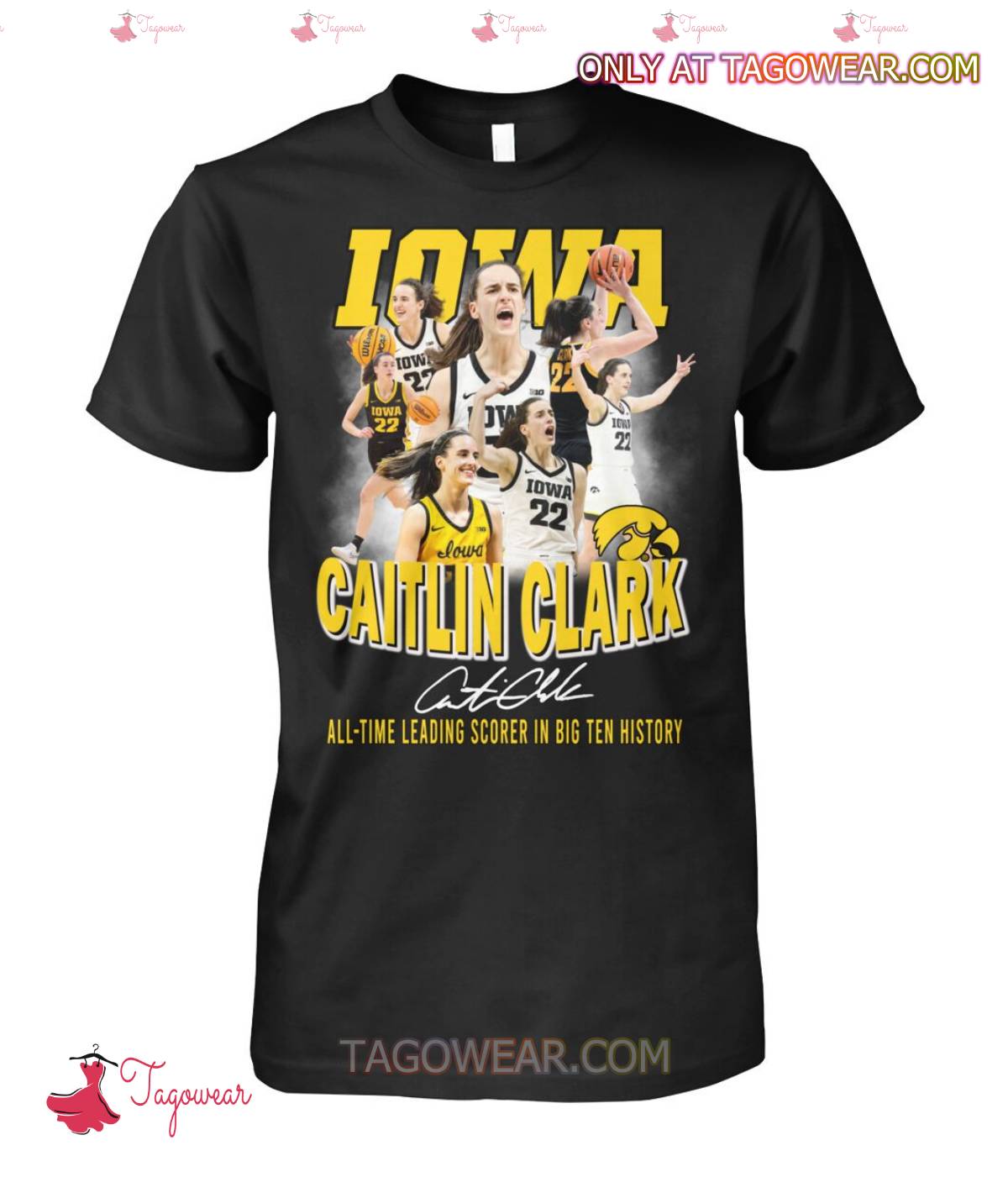 Iowa Caitlin Clark Signature All-time Leading Scorer In Big Ten History Shirt a
