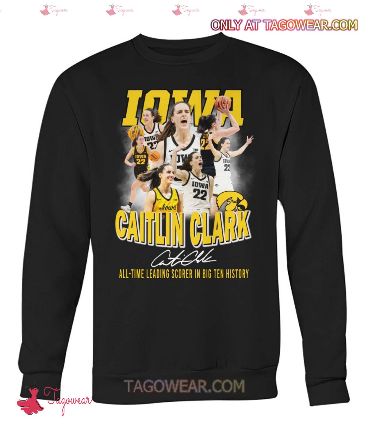 Iowa Caitlin Clark Signature All-time Leading Scorer In Big Ten History Shirt b