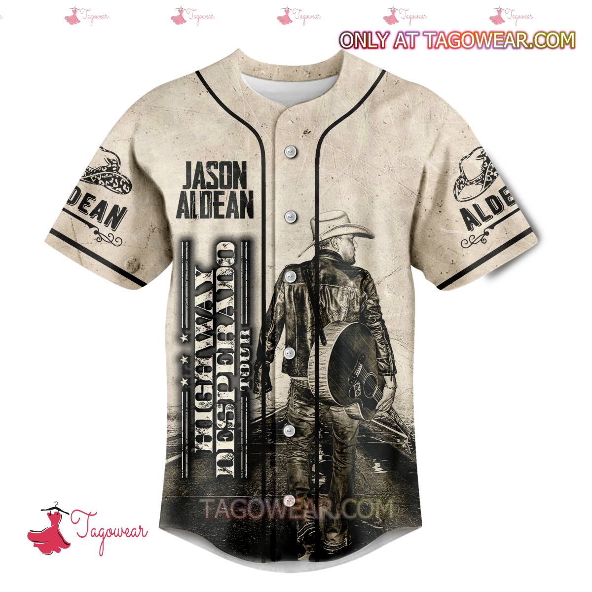 Jason Aldean Highway Desperado Tour Baseball Jersey a