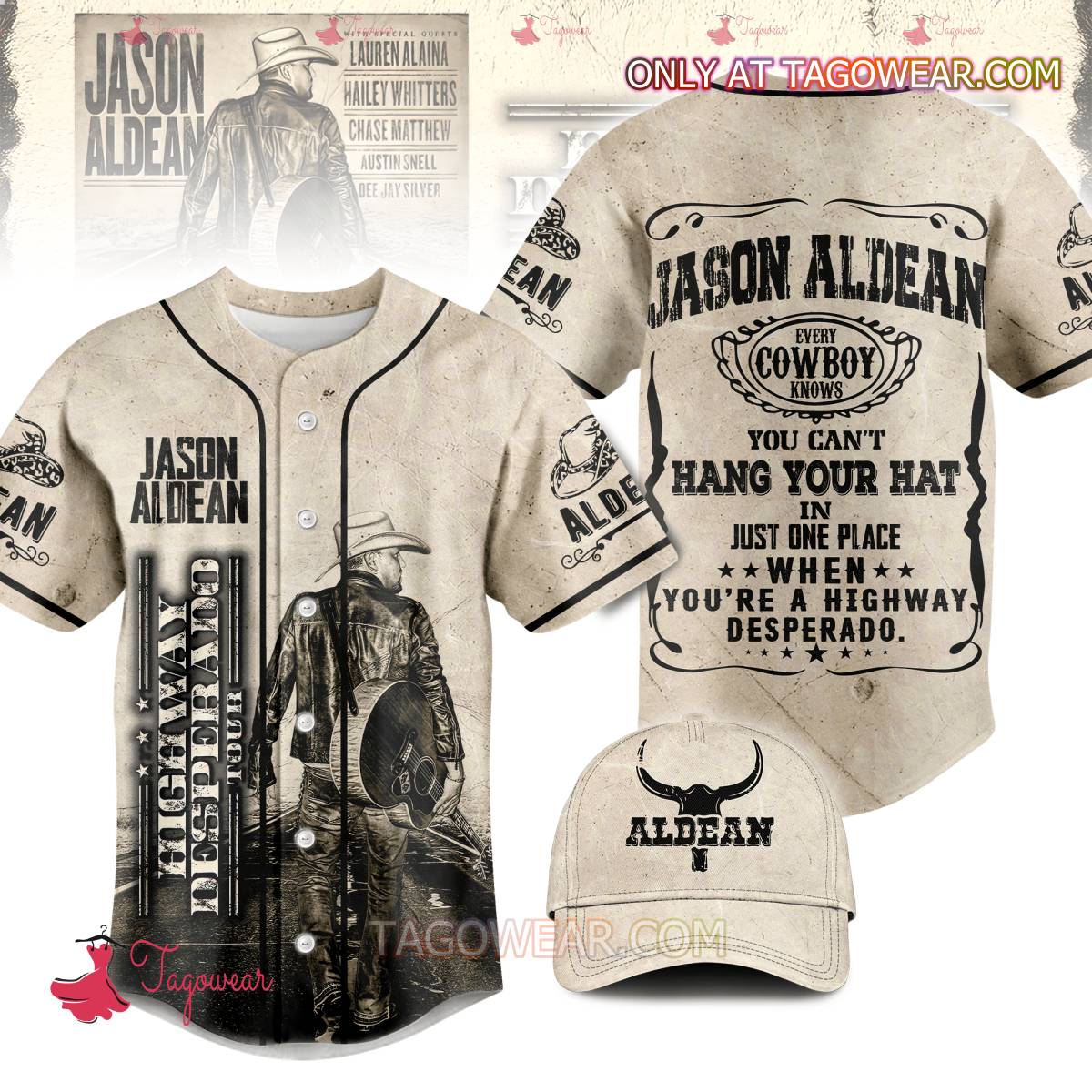 Jason Aldean Highway Desperado Tour Baseball Jersey