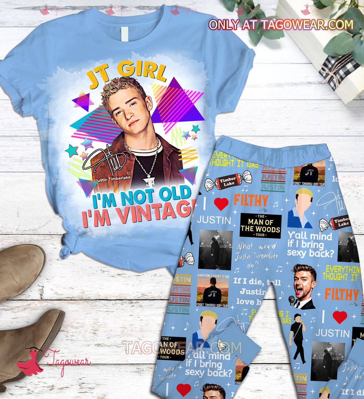 Justin Timberlake Jt Girl I'm Not Old I'm Vintage Pajamas Set