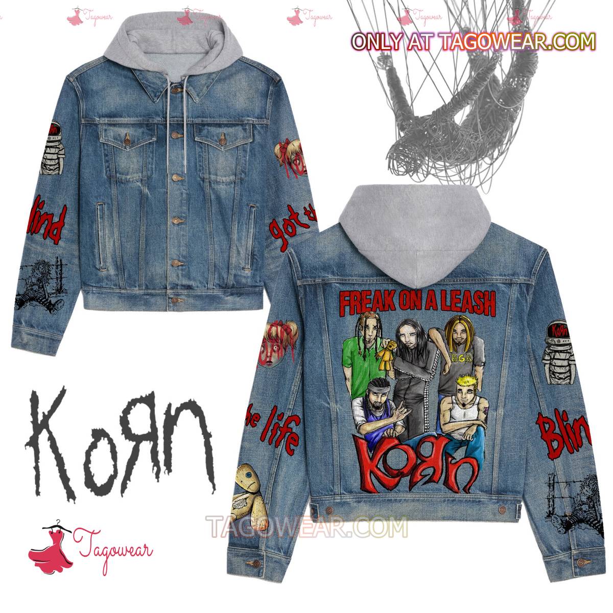 Korn Freak On A Leash Jean Hoodie Jacket