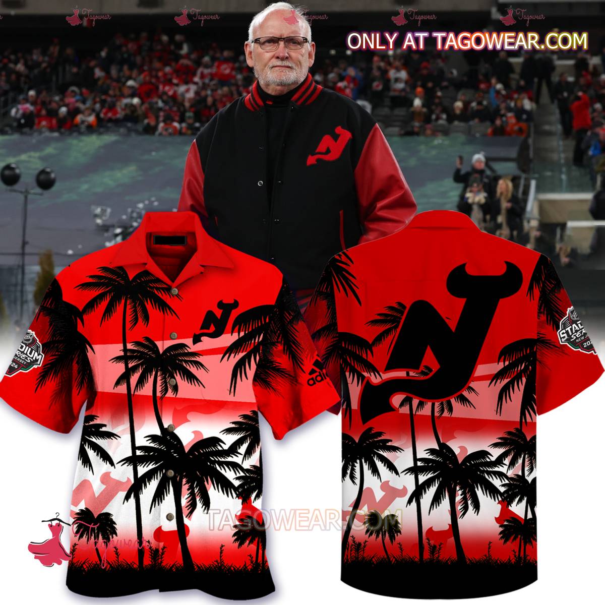 NHL New Jersey Devils 2024 Stadium Series Palm Tree Hawaiian Shirt And Shorts