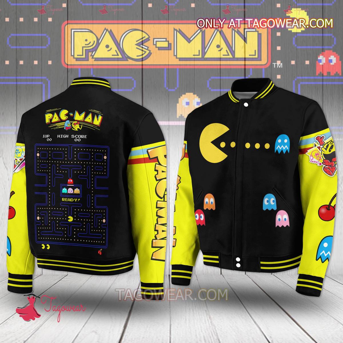 Pac-man-Game-Baseball-Jacket
