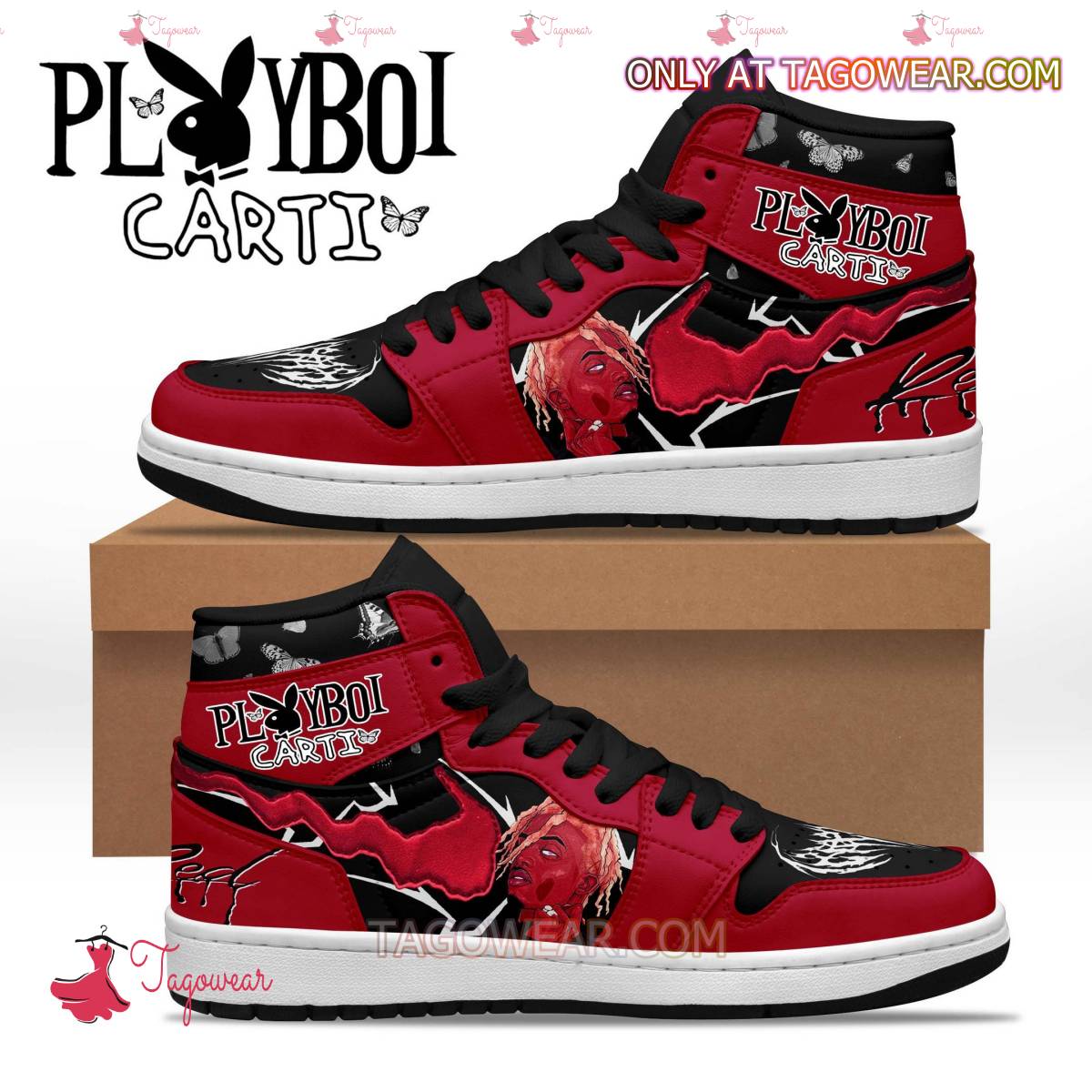 Playboi Carti Whole Lotta Red Air Jordan High Top Shoes