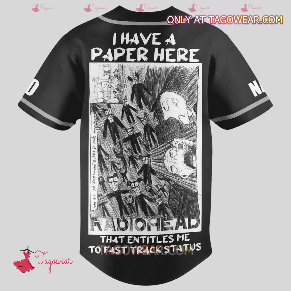 Radiohead I Have A Paper Here That Entitles Me To Fast Track Status Personalized Baseball Jersey a