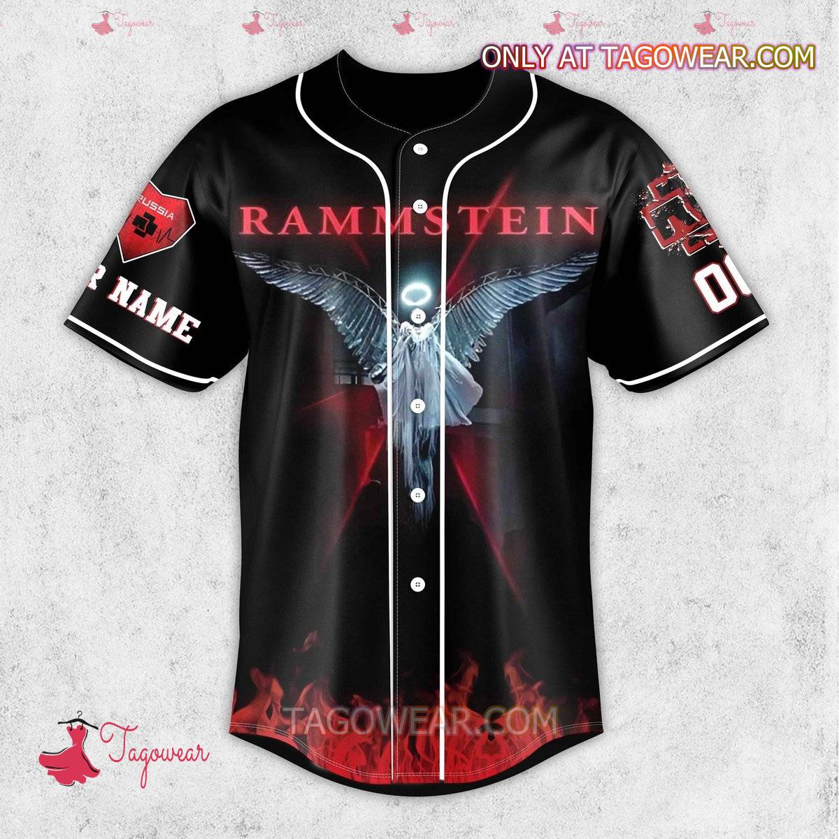 Rammstein Russia Black Rose Personalized Baseball Jersey a