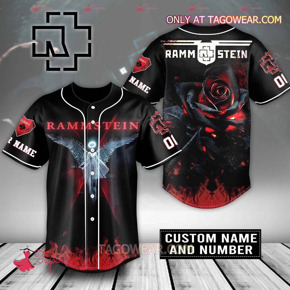 Rammstein Russia Black Rose Personalized Baseball Jersey