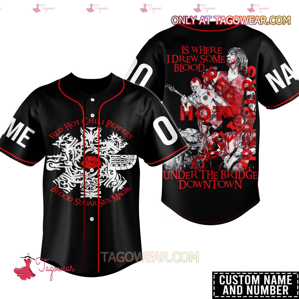 Red Hot Chilli Peppers Blood Sugar Sex Magik Personalized Baseball Jersey