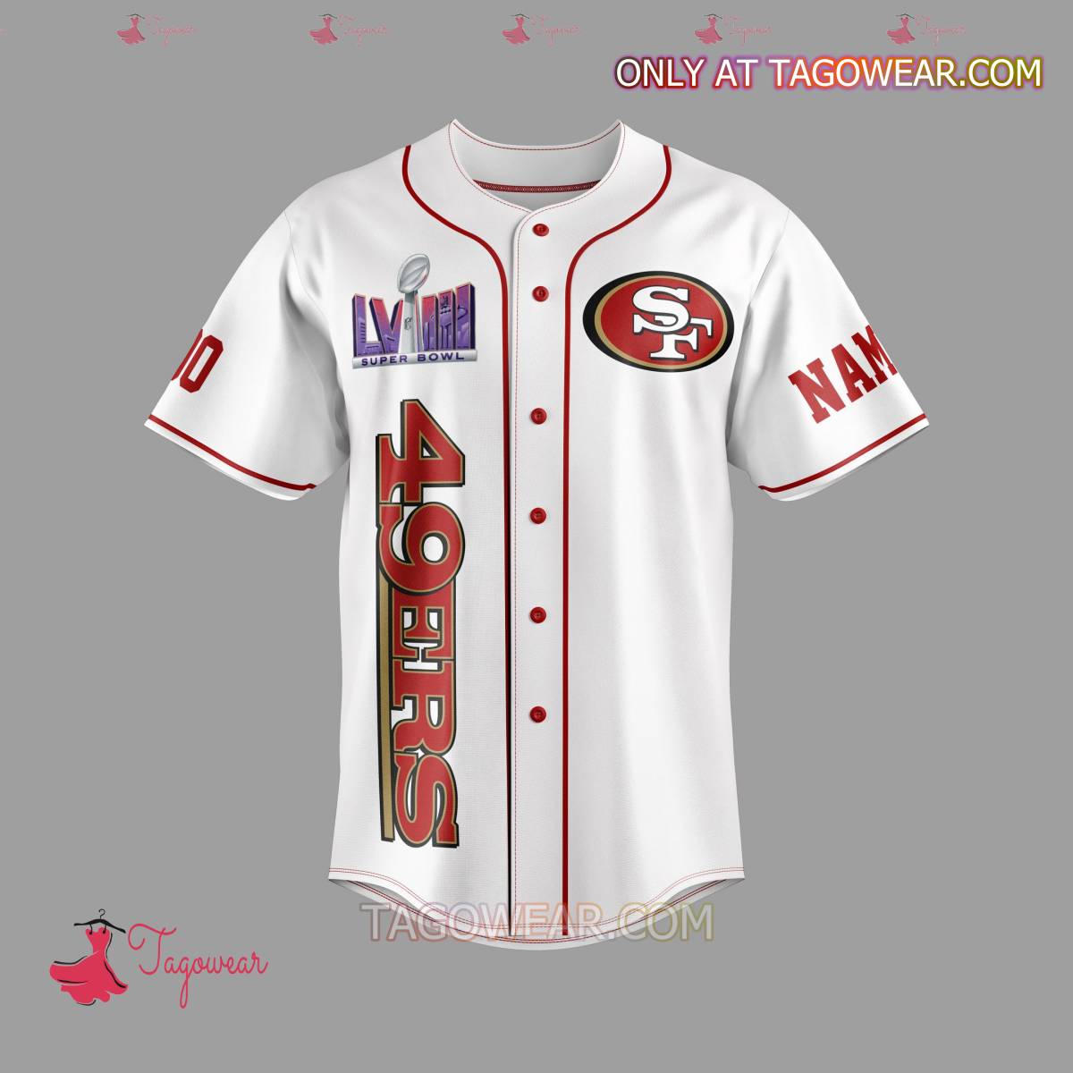 San Francisco 49ers Las Vegas Super Bowl Personalized Baseball Jersey a