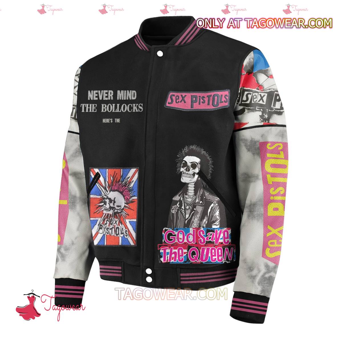 Sex Pistols Never Mind The Bollocks Gods Save The Queen Baseball Jacket a
