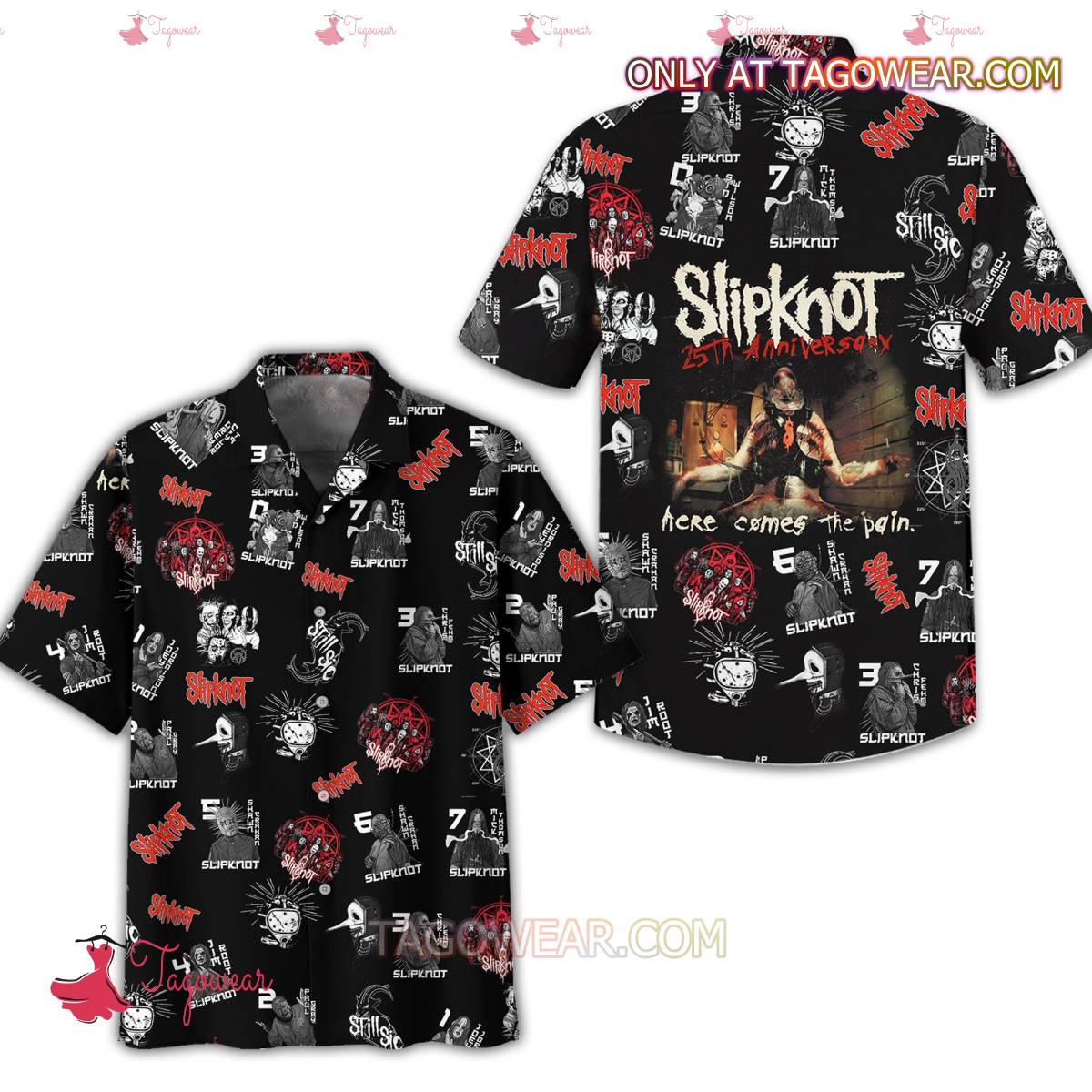 Slipknot 25th Anniversary Here Comes The Pain Hawaiian Shirt