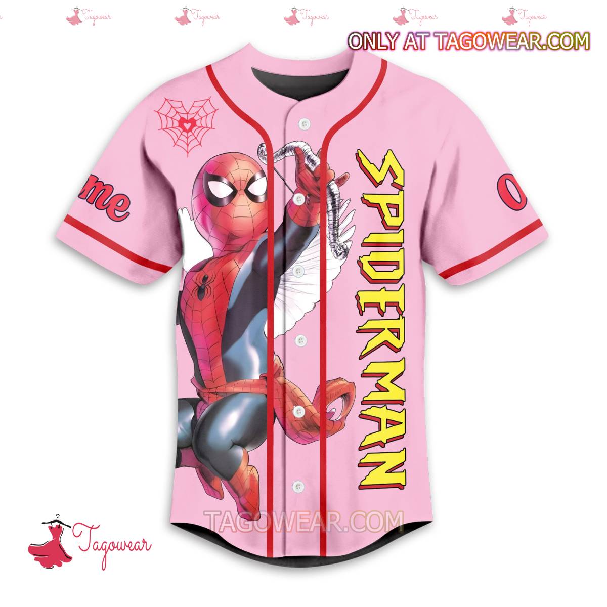 Spiderman I Am Stuck In Your Web Valentine Personalized Baseball Jersey b