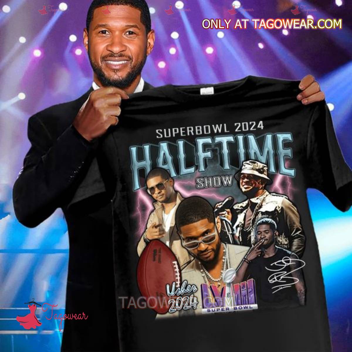 Super Bowl 2024 Halftime Show Usher Signature Shirt