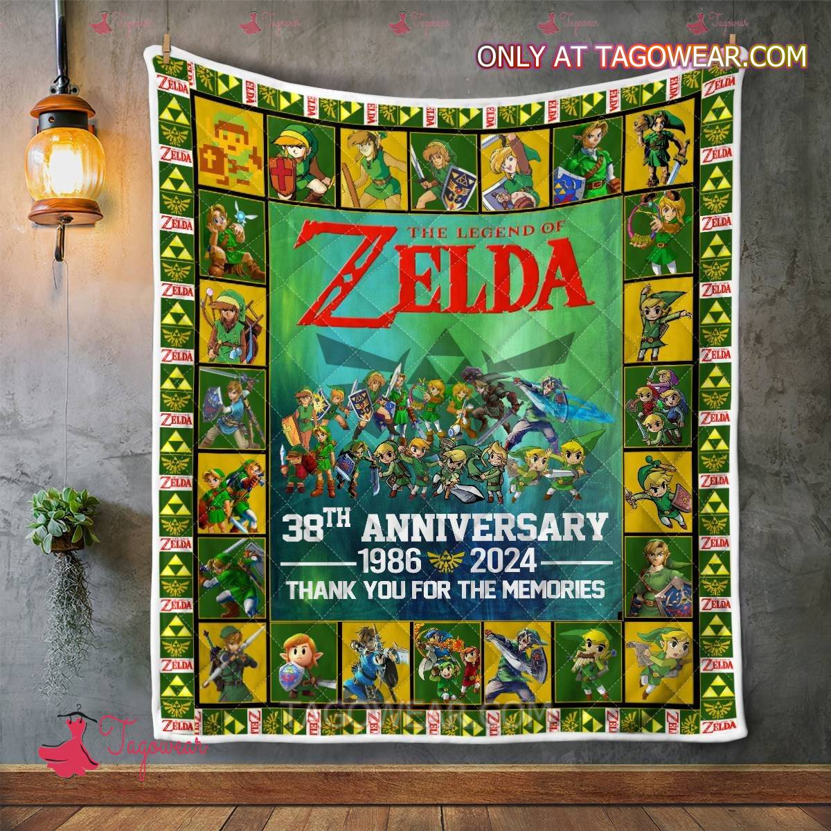 The Legend Of Zelda 38th Anniversary 1986-2024 Thank You For The Memories Quilt Blanket