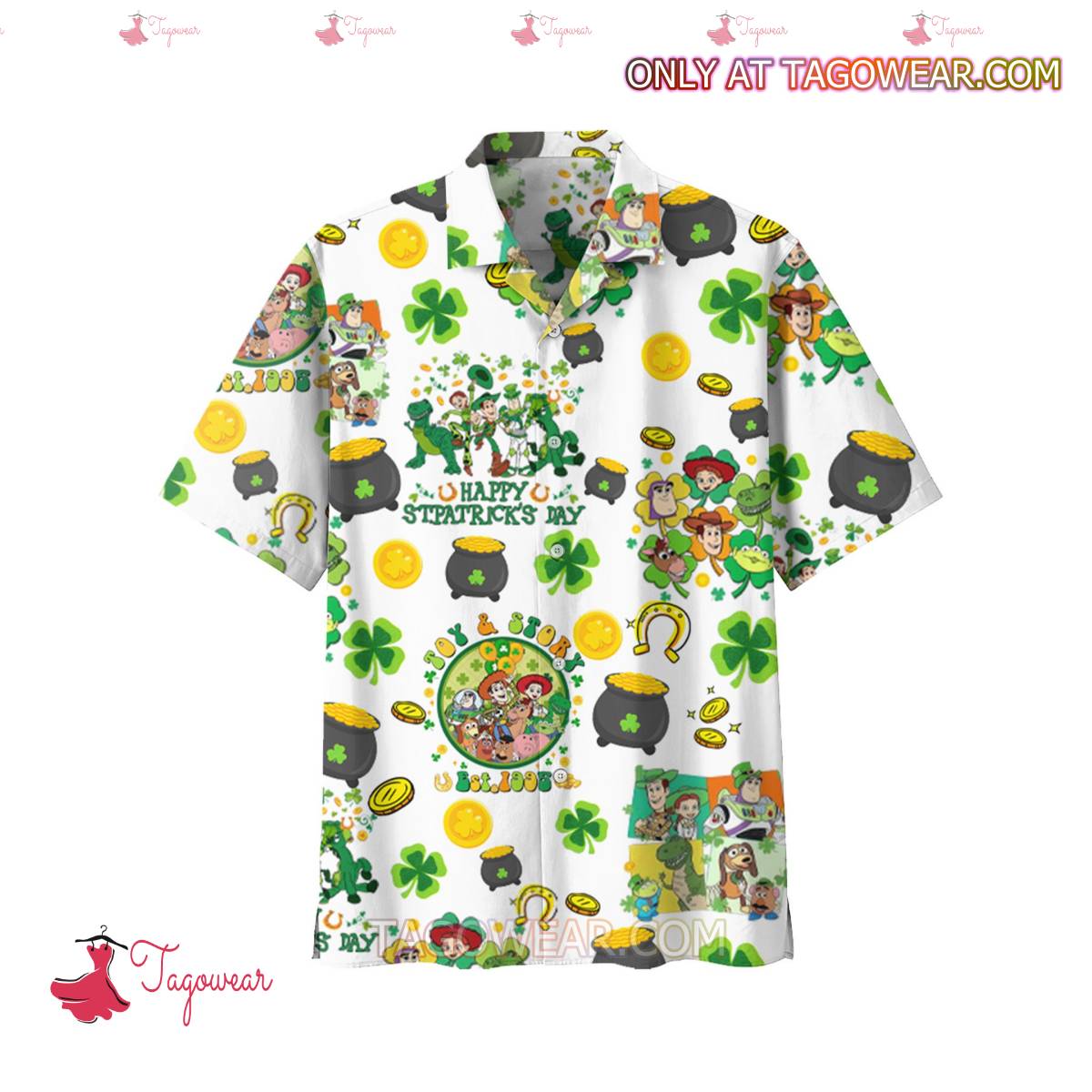 Toy Story Happy St. Patrick's Day Hawaiian Shirt a