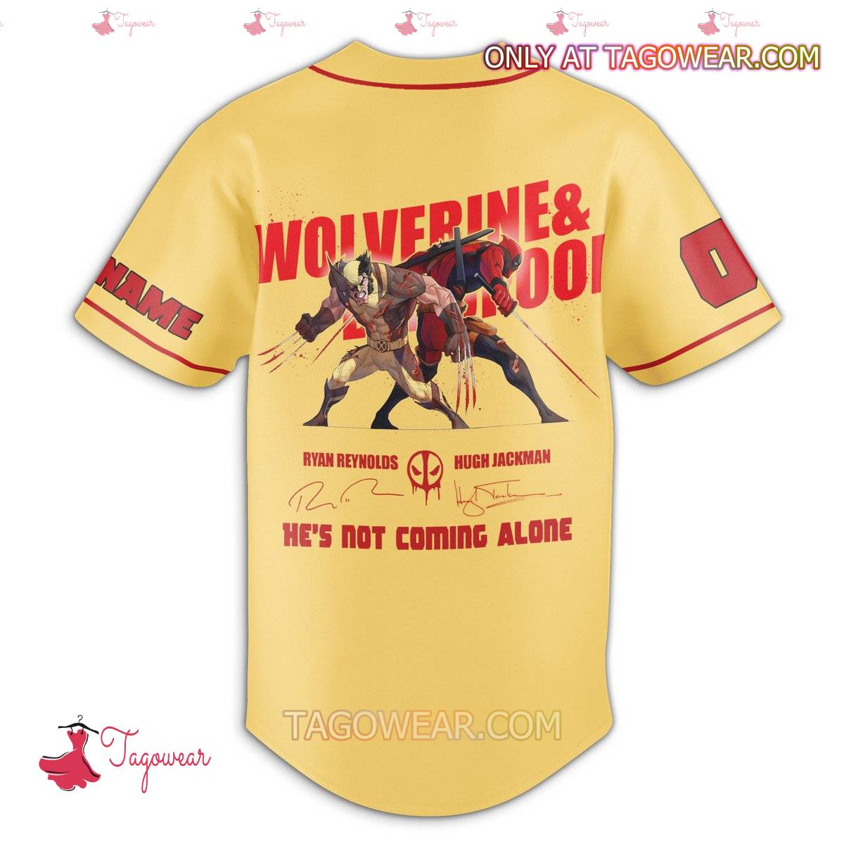 Wolverine And Deadpool He's Not Coming Alone Signatures Personalized Baseball Jersey a