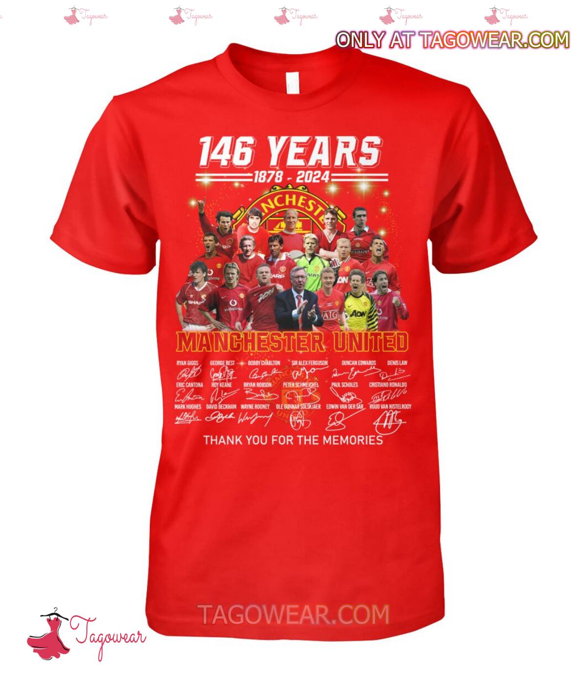 146 Years 1878-2024 Manchester United Signatures Thank You For The Memories Shirt a