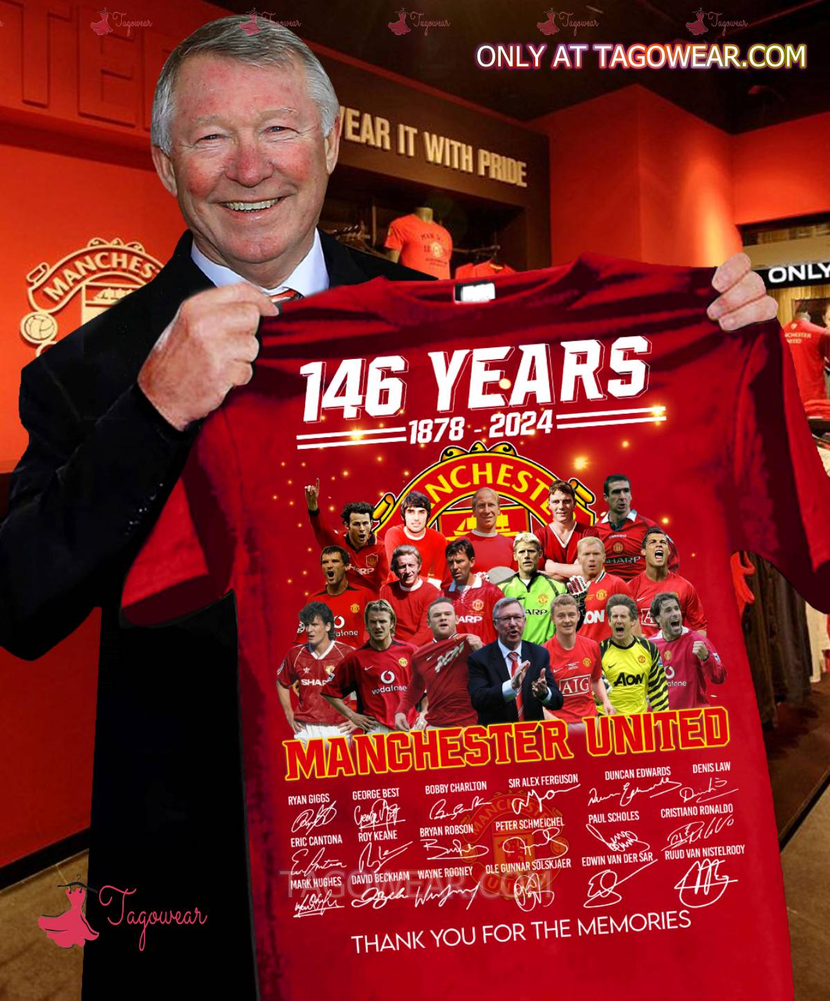 146 Years 1878-2024 Manchester United Signatures Thank You For The Memories Shirt