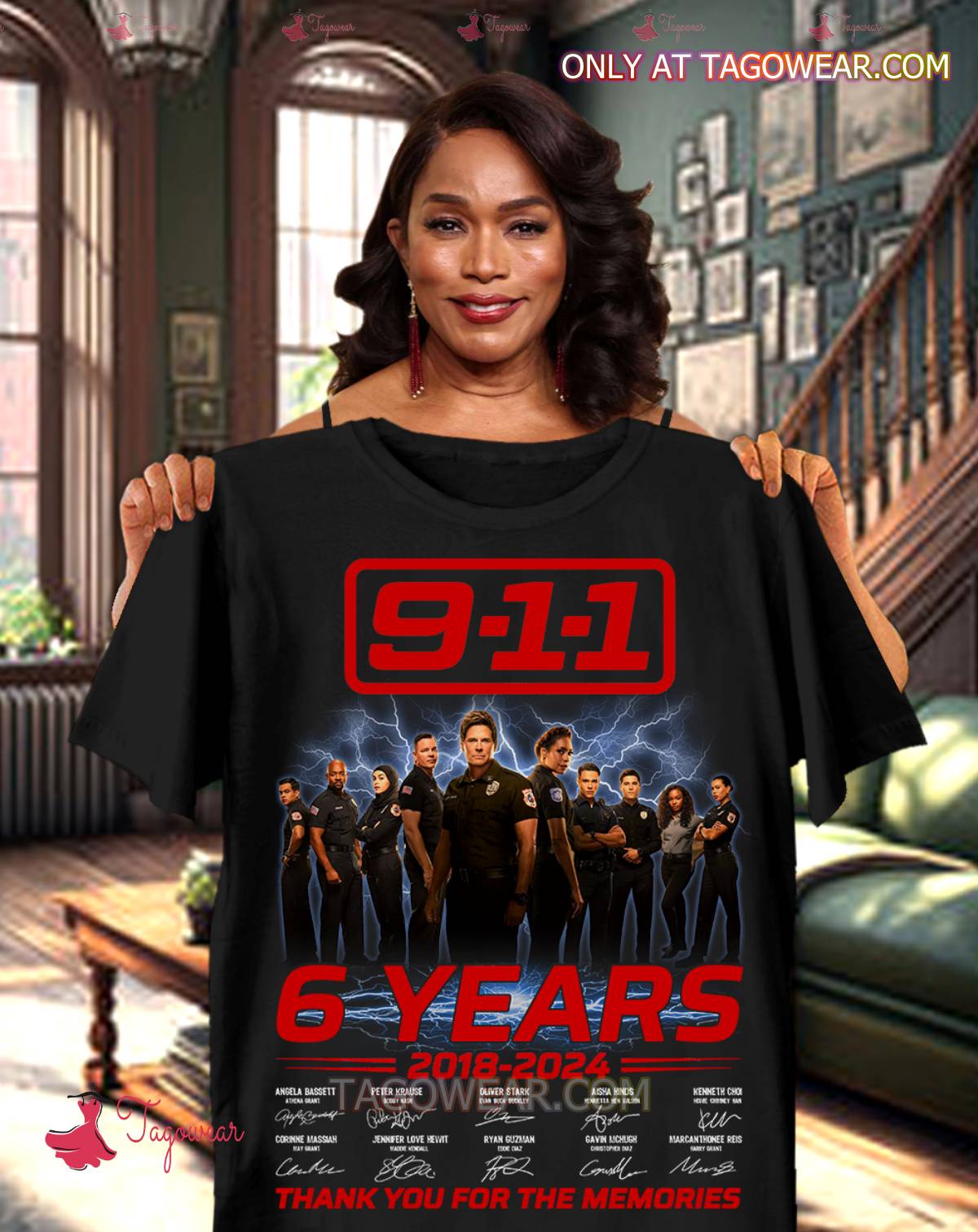 911 6 Years 2018-2024 Signatures Thank You For The Memories Shirt
