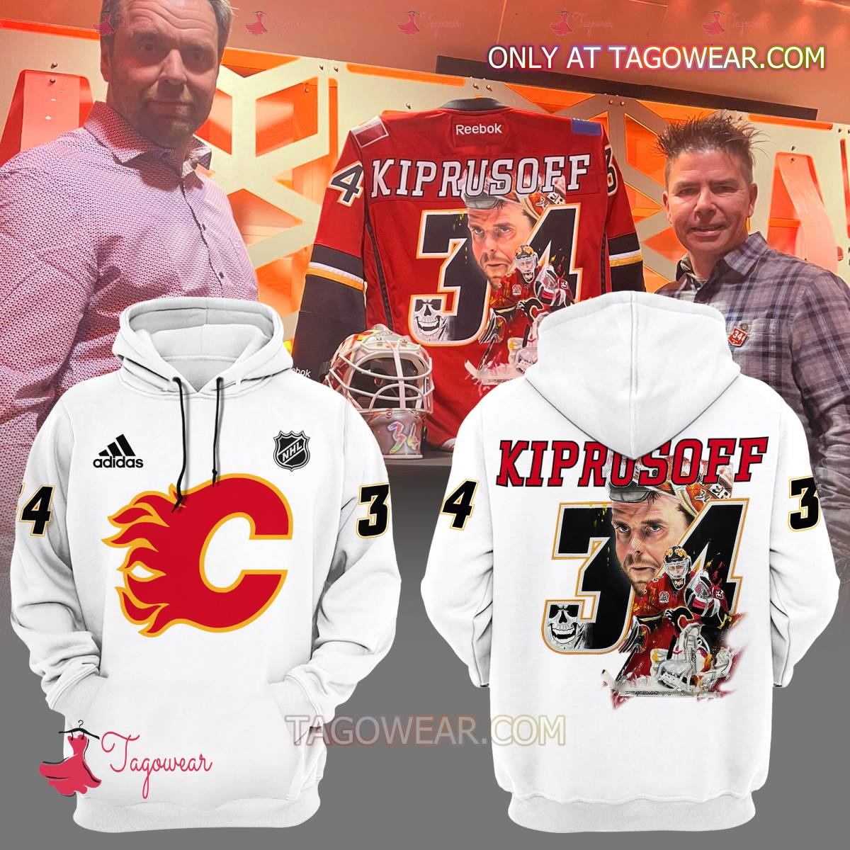 Calgary Flames Miikka Kiprusoff 34 Hoodie - Tagowear