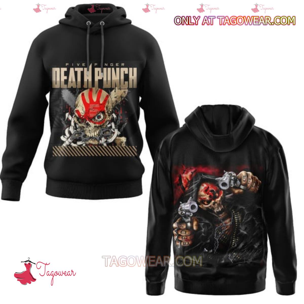 Five Finger Death Punch Skull With Guns T-shirt, Hoodie