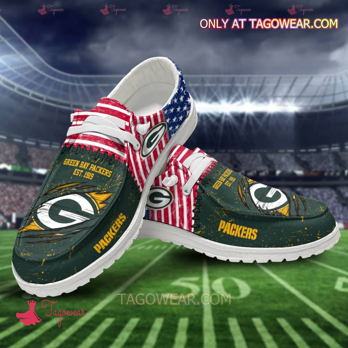 Green Bay Packers Est 1919 Hey Dude Shoes a