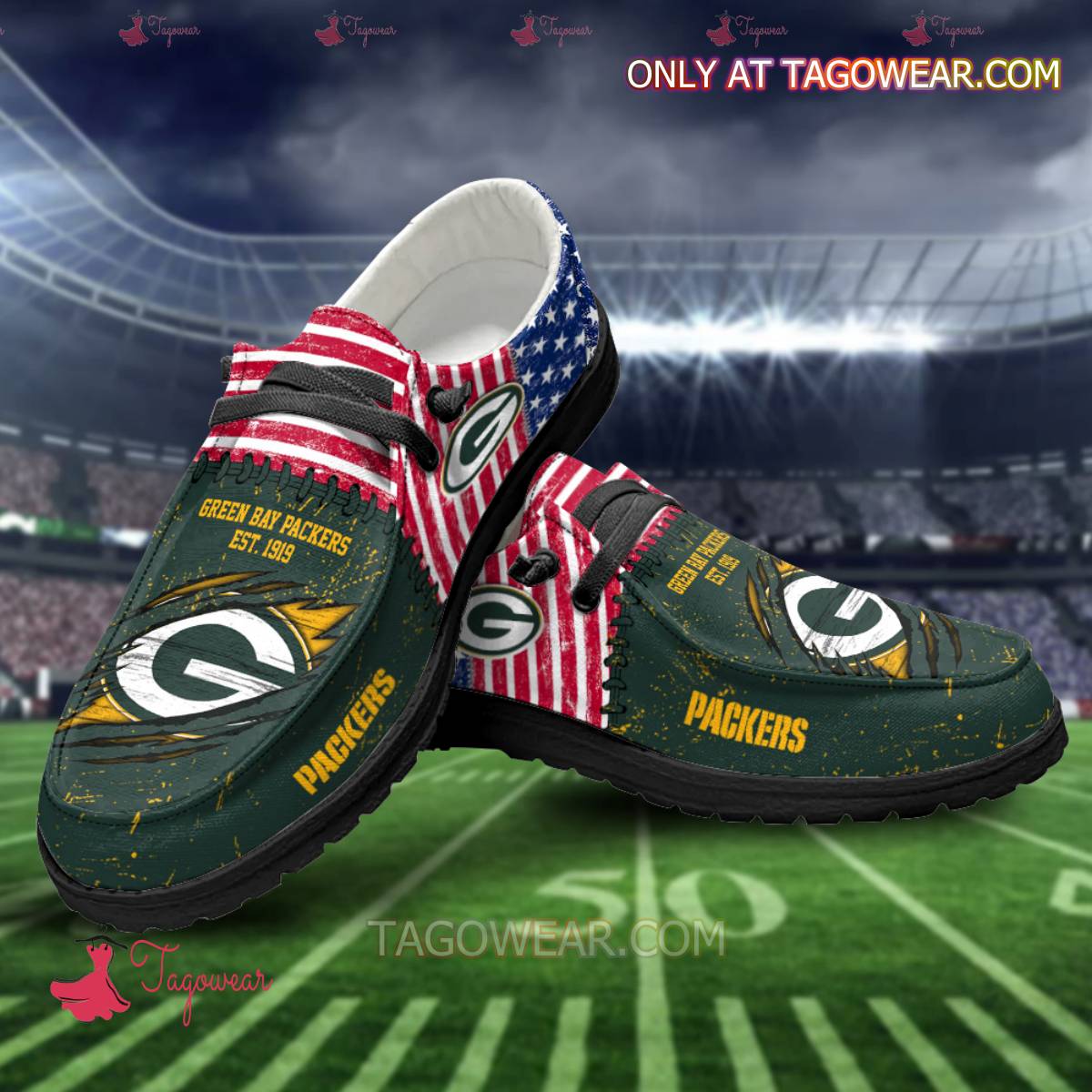 Green Bay Packers Est 1919 Hey Dude Shoes