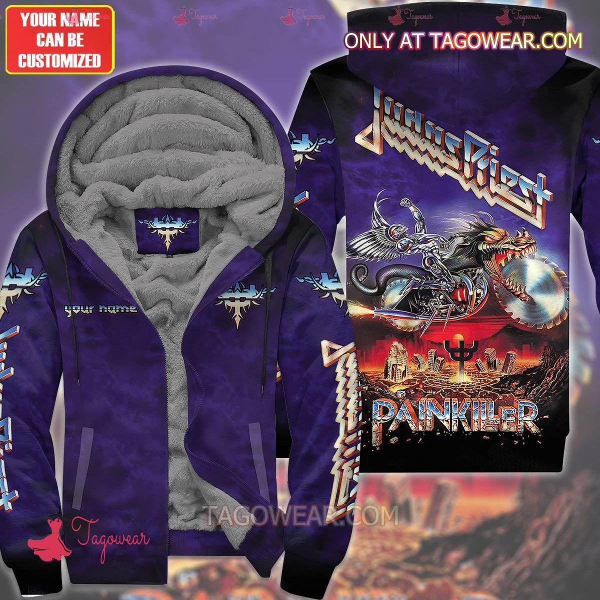 Judas Priest Painkiller Personalized Fleece Hoodie