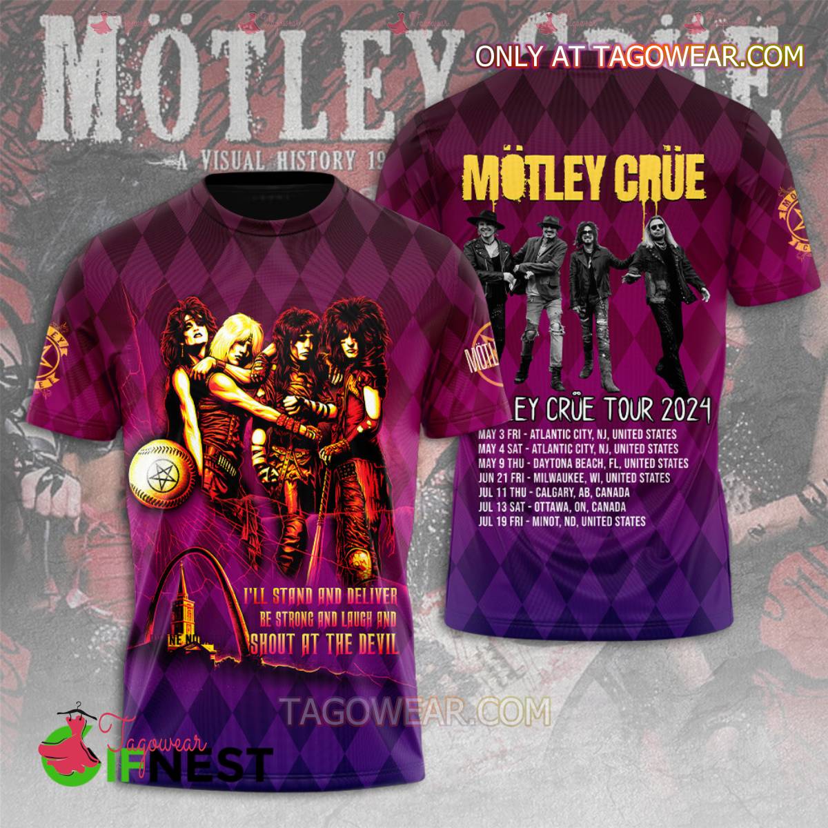 Motley Crue Tour 2024 I'll Stand And Deliver T-shirt, Hoodie