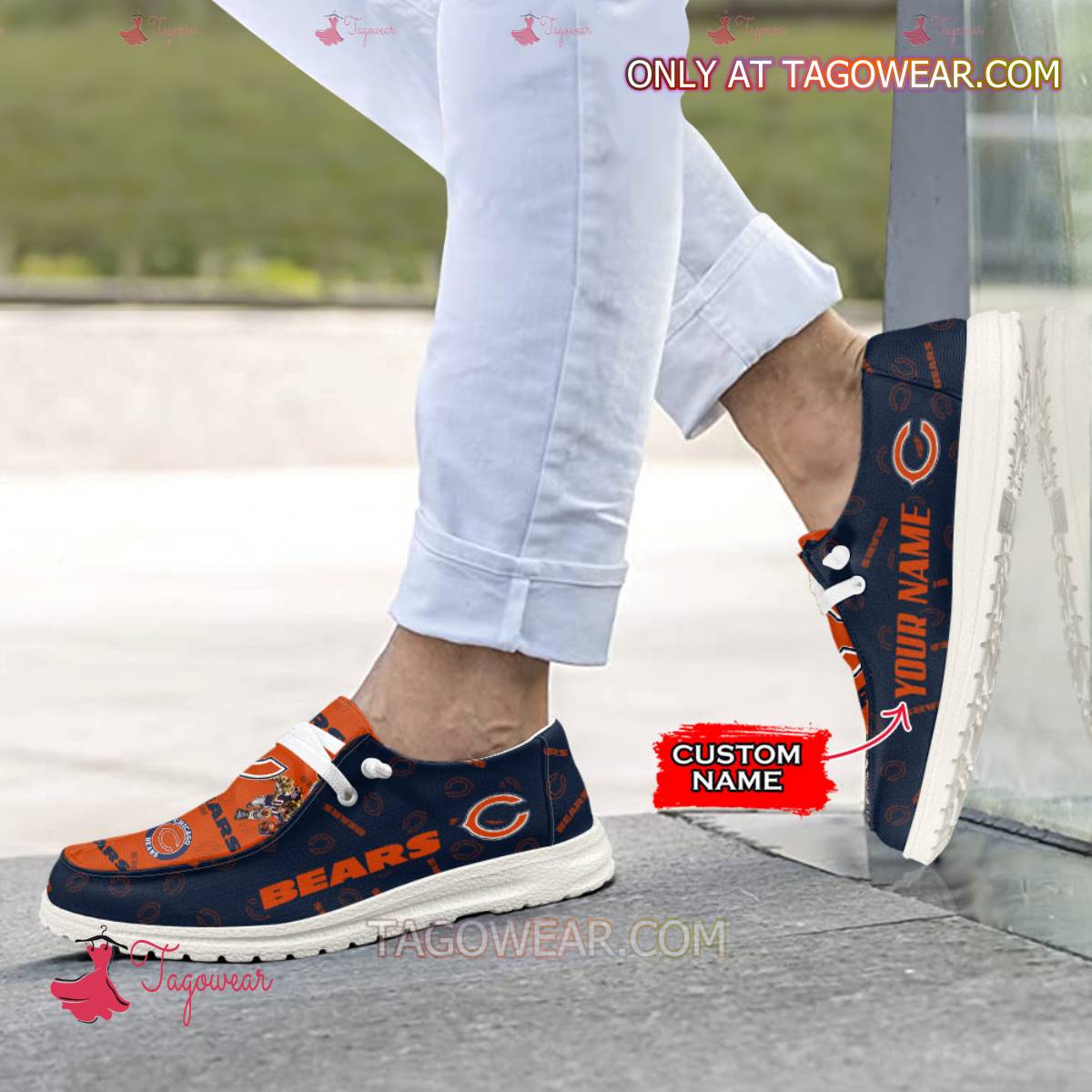 NFL Chicago Bears Personalized Hey Dude Shoes