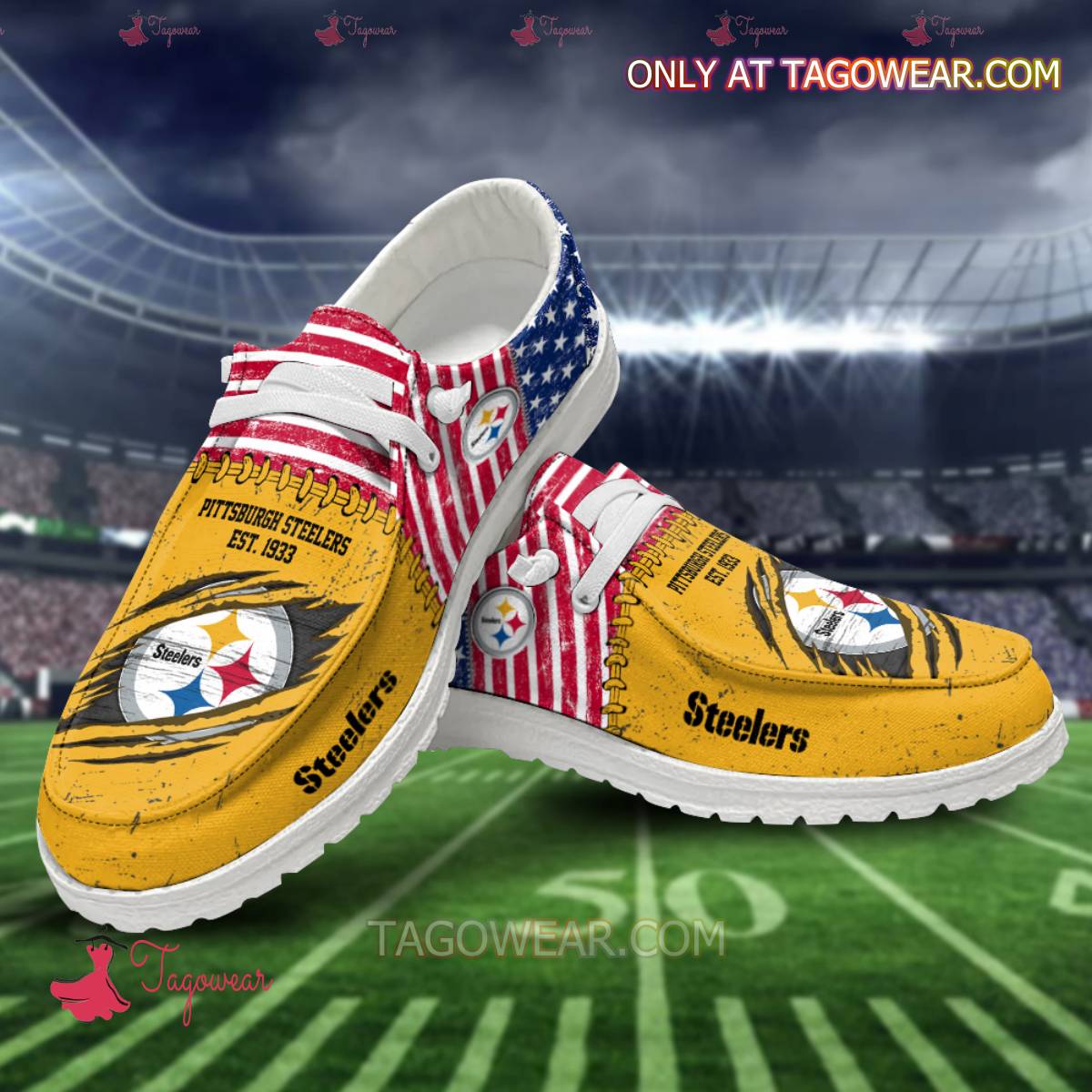 Pittsburgh Steelers Est 1933 Hey Dude Shoes a