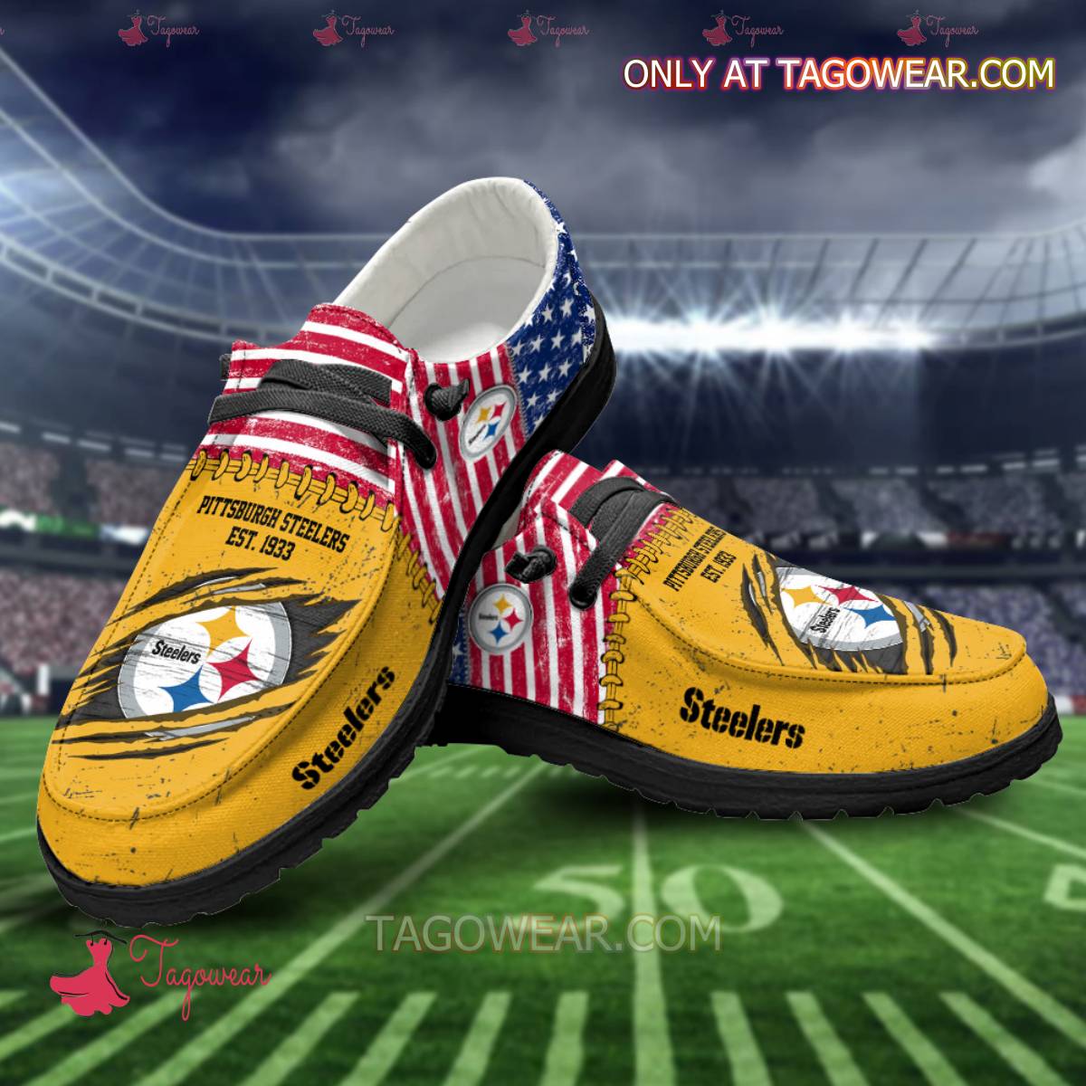 Pittsburgh Steelers Est 1933 Hey Dude Shoes